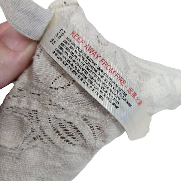 Free People Intimately Lace Bralette V-Neck Racerback Ivory Off White Size M - Picture 5 of 11